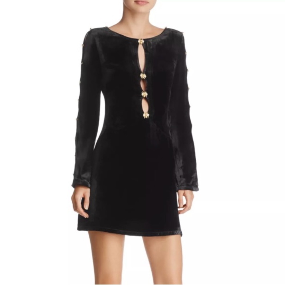 For Love And Lemons beatrix Velvet Long Sleeve Dress